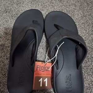 Flojos Classic Black Sandals Sz 11